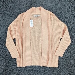 NWT Loft Sweater Women's Medium Peach Cardigan Knit